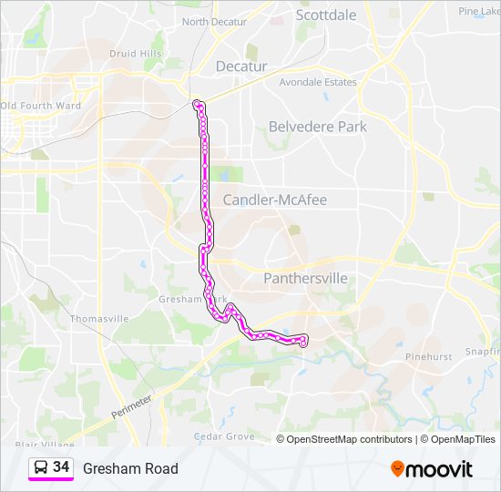 Mapa de 34 de autobús