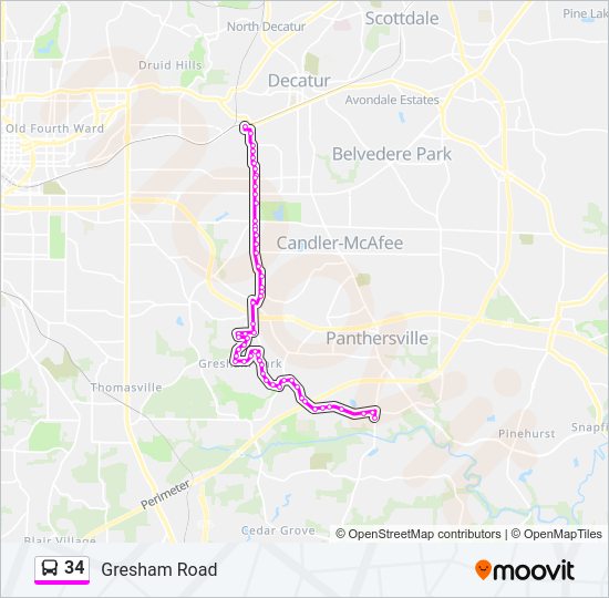 34 Bus Line Map