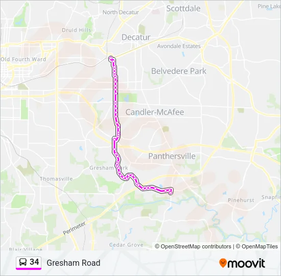 34 Bus Line Map