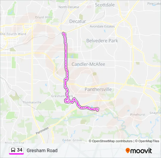 34 Bus Line Map
