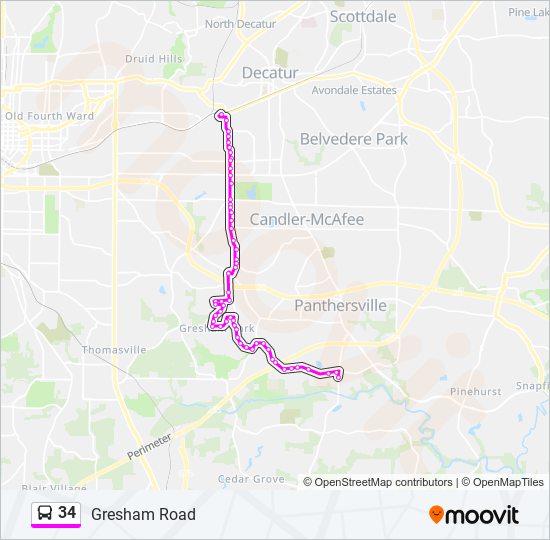 Mapa de 34 de autobús