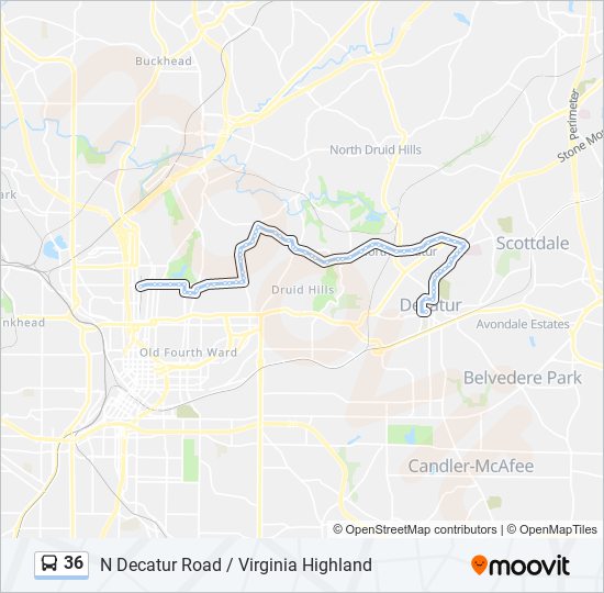 36 Bus Line Map