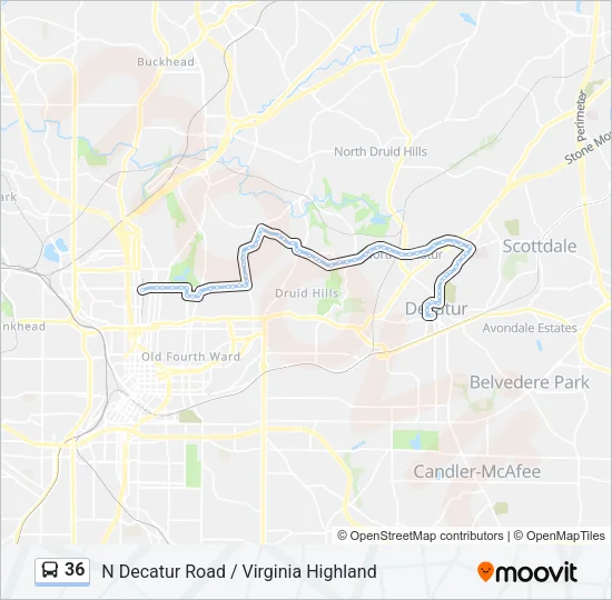 36 Bus Line Map