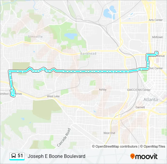 51 Bus Line Map