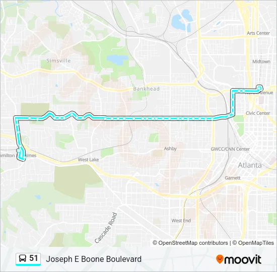 51 Bus Line Map