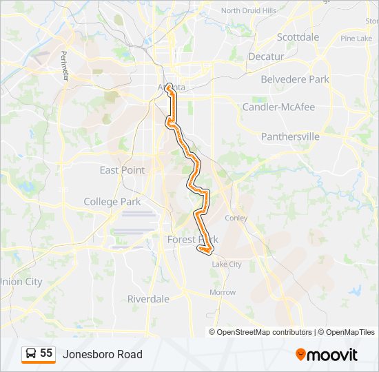 55 Bus Line Map