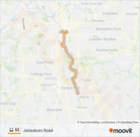 55 Bus Line Map