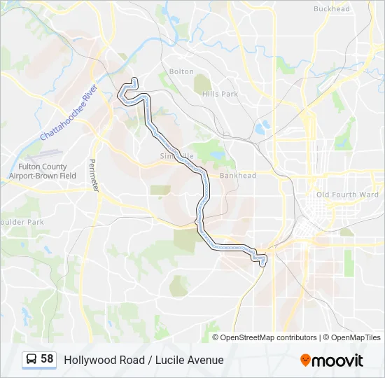 58 Bus Line Map