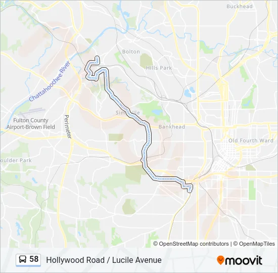 58 Bus Line Map