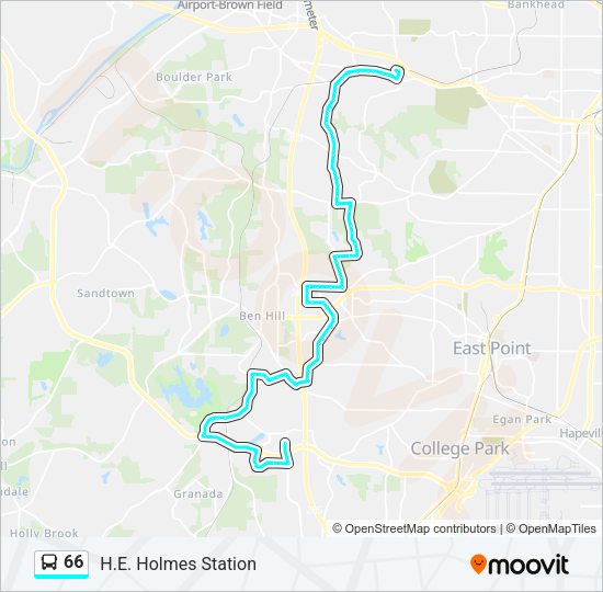 66 Bus Line Map