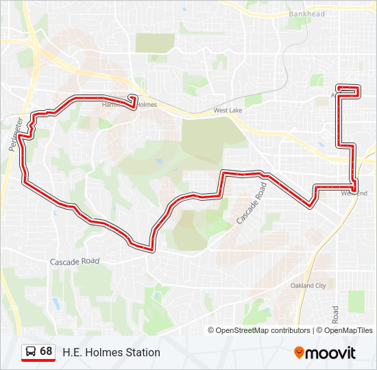 68 Bus Line Map