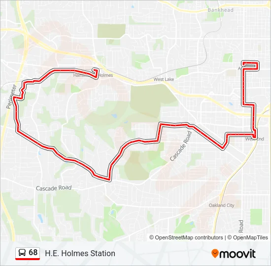 68 Bus Line Map
