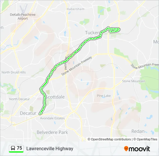 75 Bus Line Map