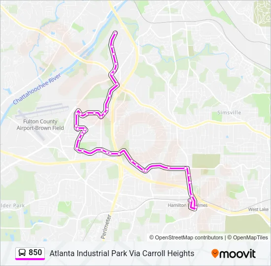 850 Bus Line Map