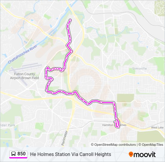 850 Bus Line Map