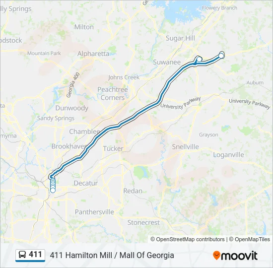 411 Bus Line Map
