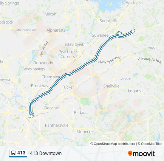 413 Bus Line Map