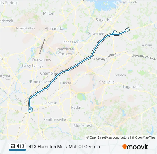 413 Bus Line Map