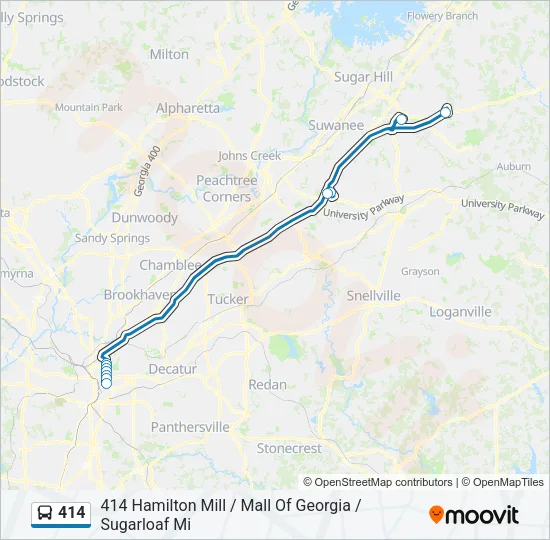 414 Bus Line Map