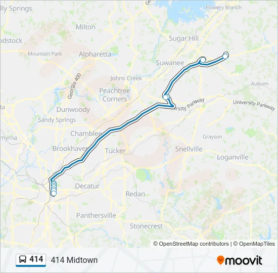 414 Bus Line Map
