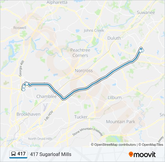 Map Of Sugarloaf Mills 417 Route: Schedules, Stops & Maps - Sugarloaf Mills (Updated)