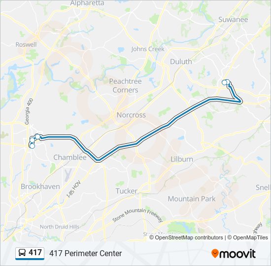 417 bus Line Map