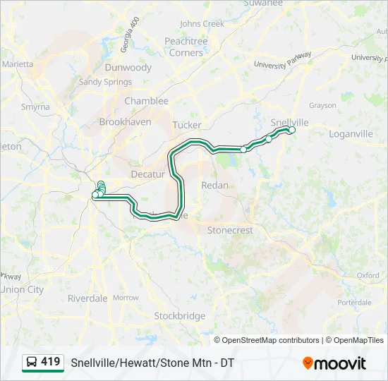 419 Bus Line Map