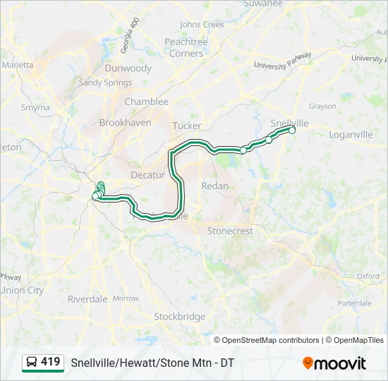 419 Bus Line Map