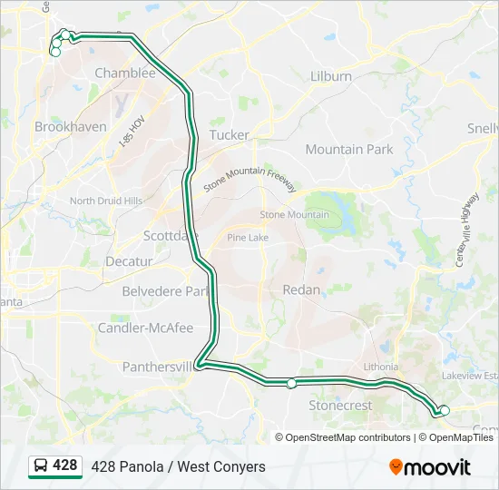 428 Bus Line Map