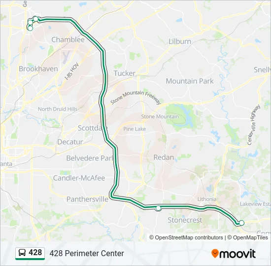 428 Bus Line Map