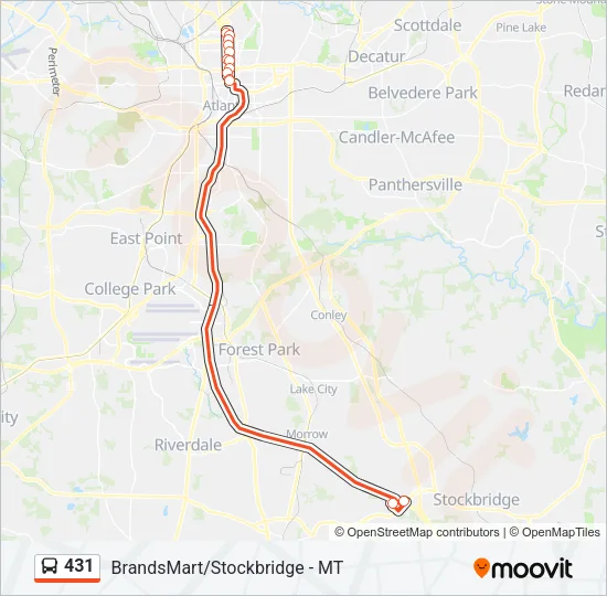 431 Bus Line Map