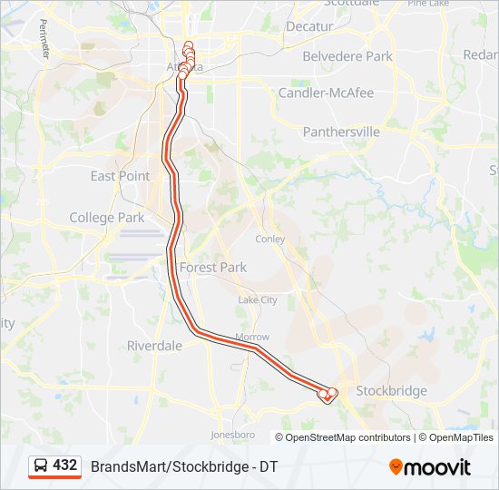 432 Bus Line Map