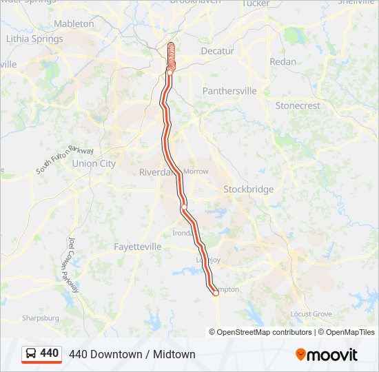 Mapa de 440 de autobús