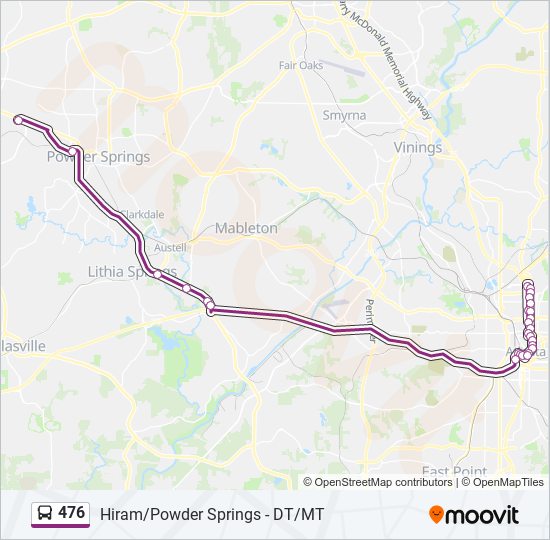 476 bus Line Map