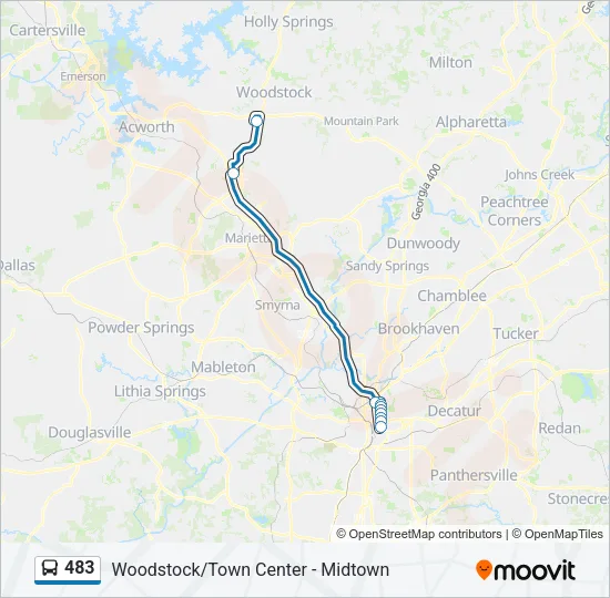 483 Bus Line Map