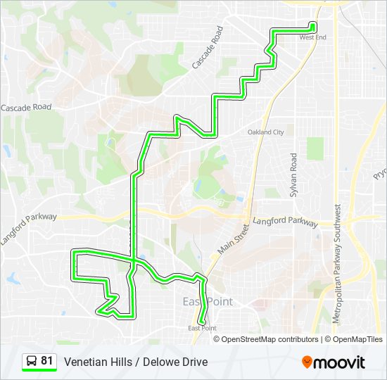 Mapa de 81 de autobús