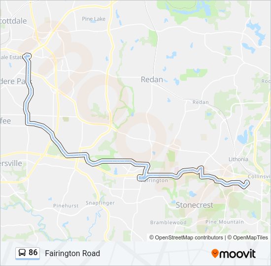 86 Bus Line Map