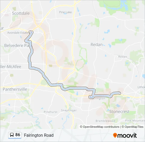 86 Bus Line Map