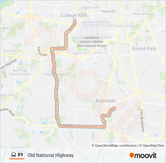89 Bus Line Map