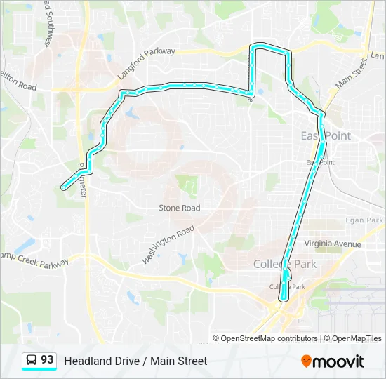 93 Bus Line Map