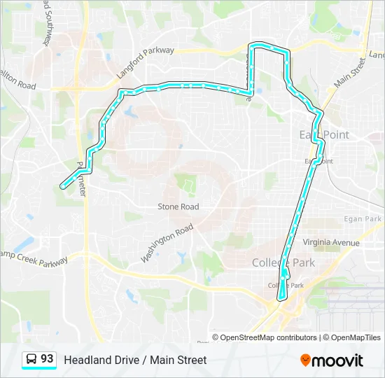93 Bus Line Map