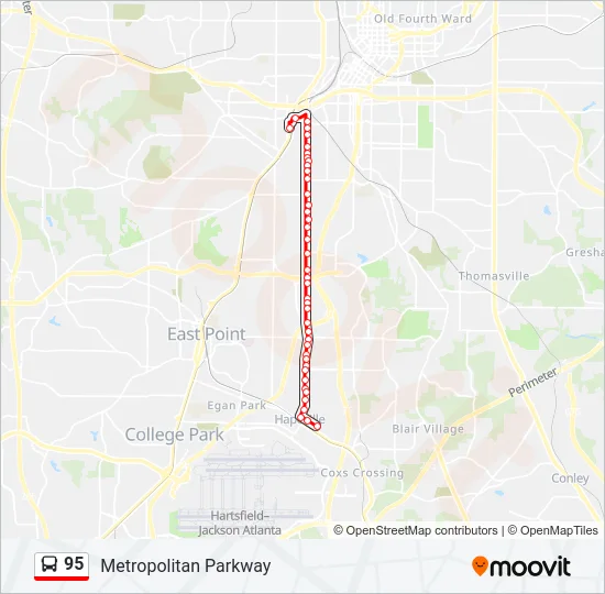 95 Bus Line Map