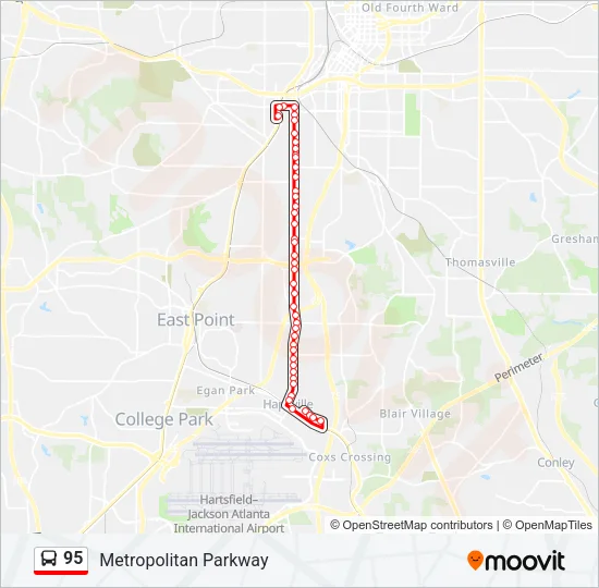 95 Bus Line Map