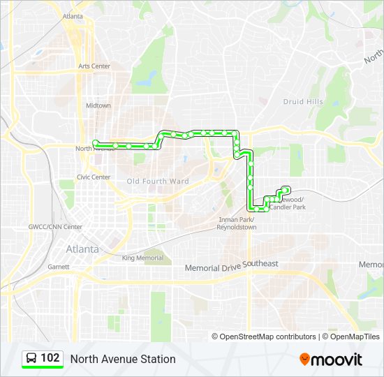 102 Bus Line Map