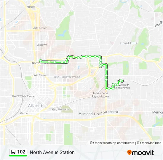 102 Bus Line Map