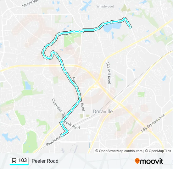 103 Bus Line Map