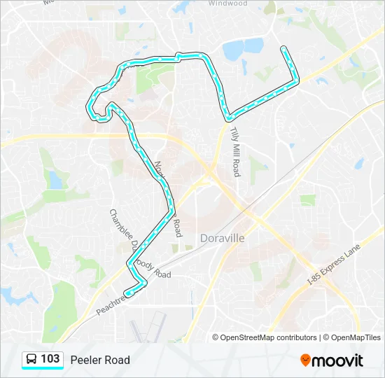 103 Bus Line Map