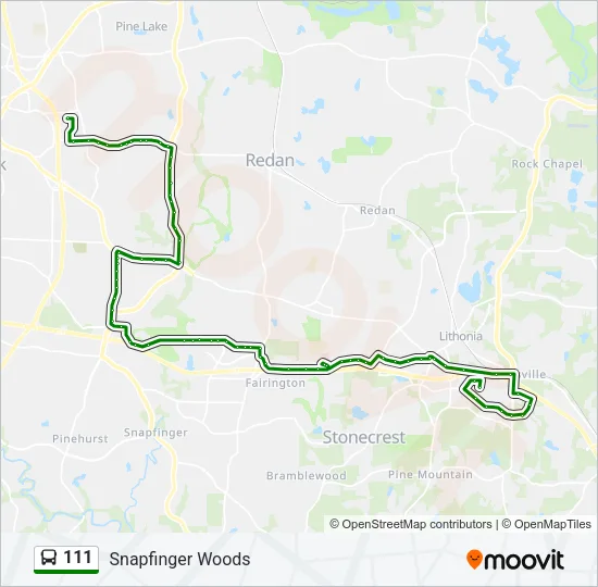 111 Bus Line Map