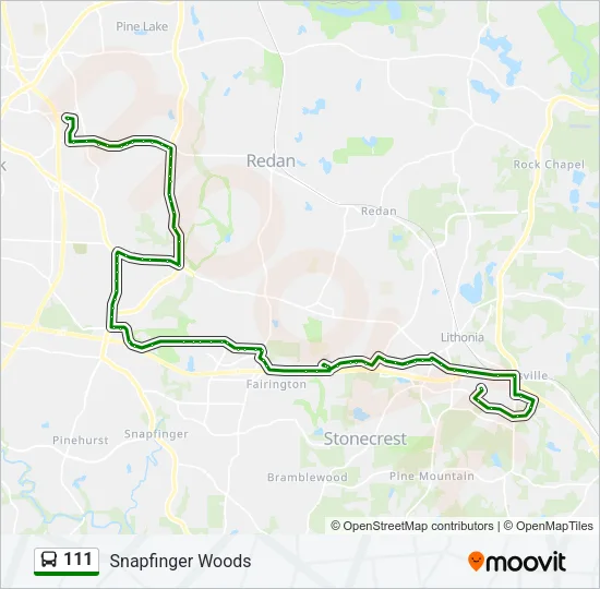 111 Bus Line Map