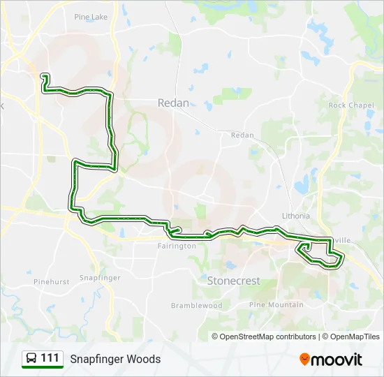 111 Bus Line Map